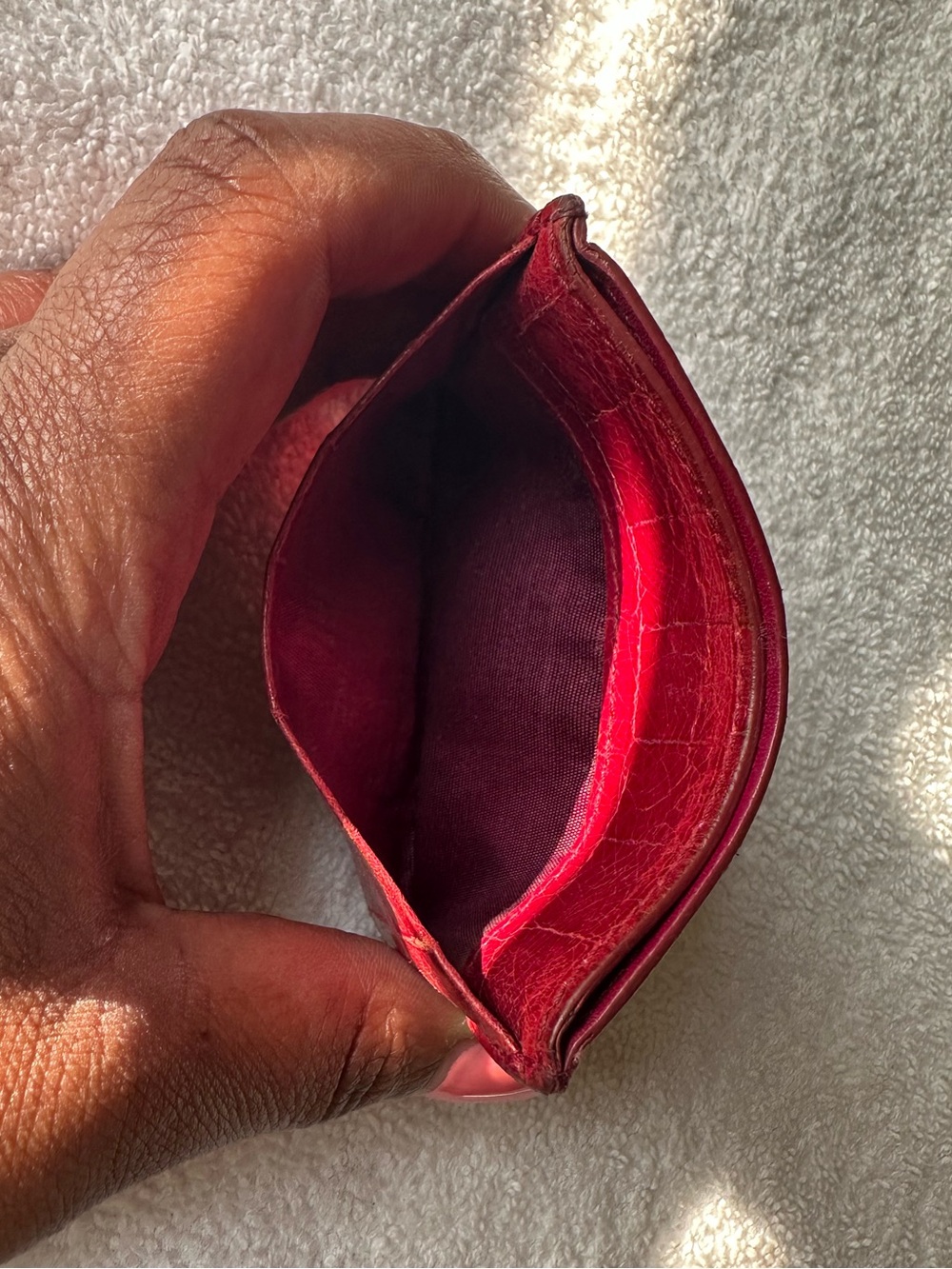 SOLD! Miu Miu Red Embossed Croc Leather Card Holder Wallet Authentic - Picture 6 of 11